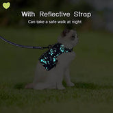 KUTKUT Combo of 2Pcs Cat Harness and Leash for Walking Escape Proof Air Mesh Fabric Outdoor Walking Vest with Reflective Strips for Cute Kittens and Small Puppies - kutkutstyle